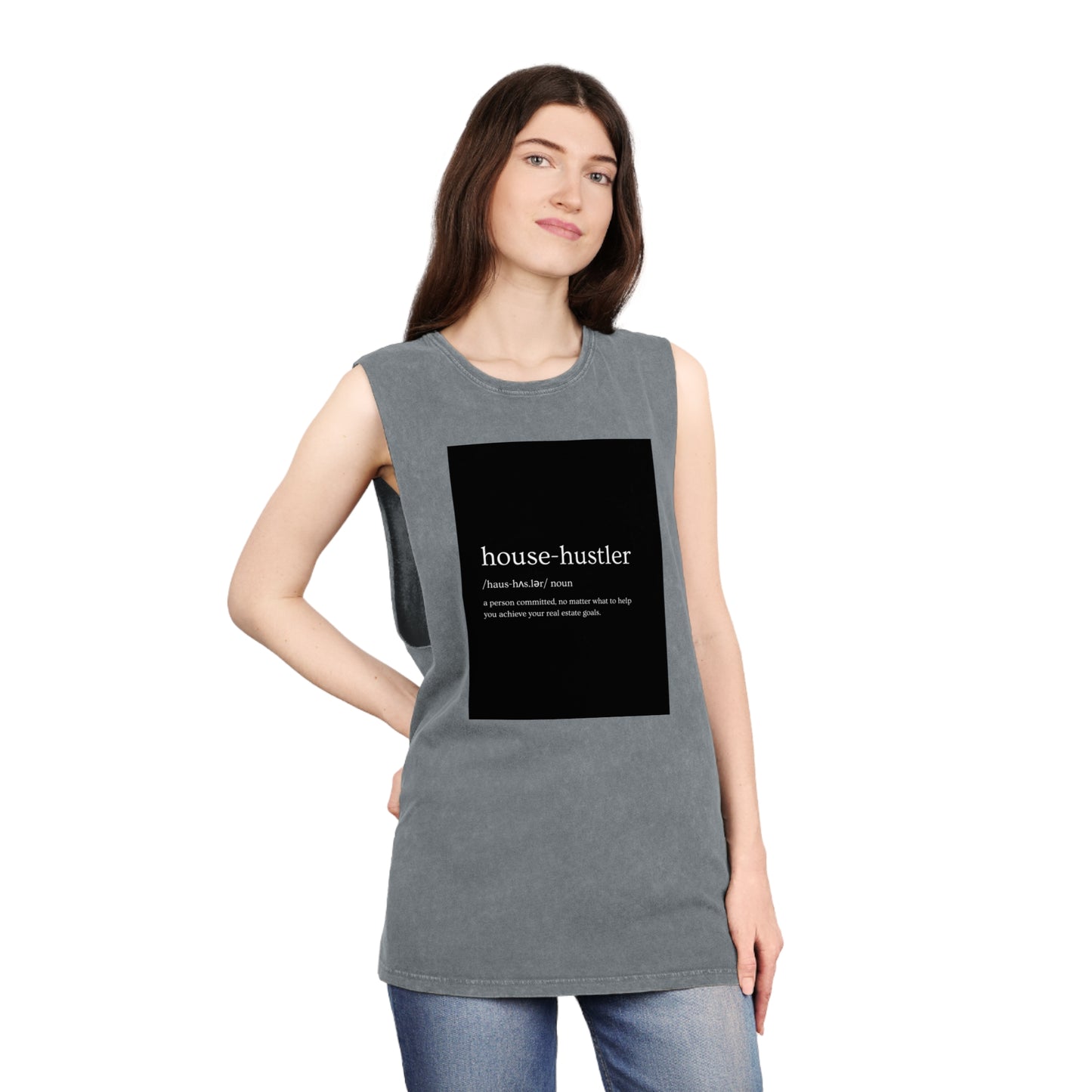 "House-Hustler" Unisex Stonewash Tank Top